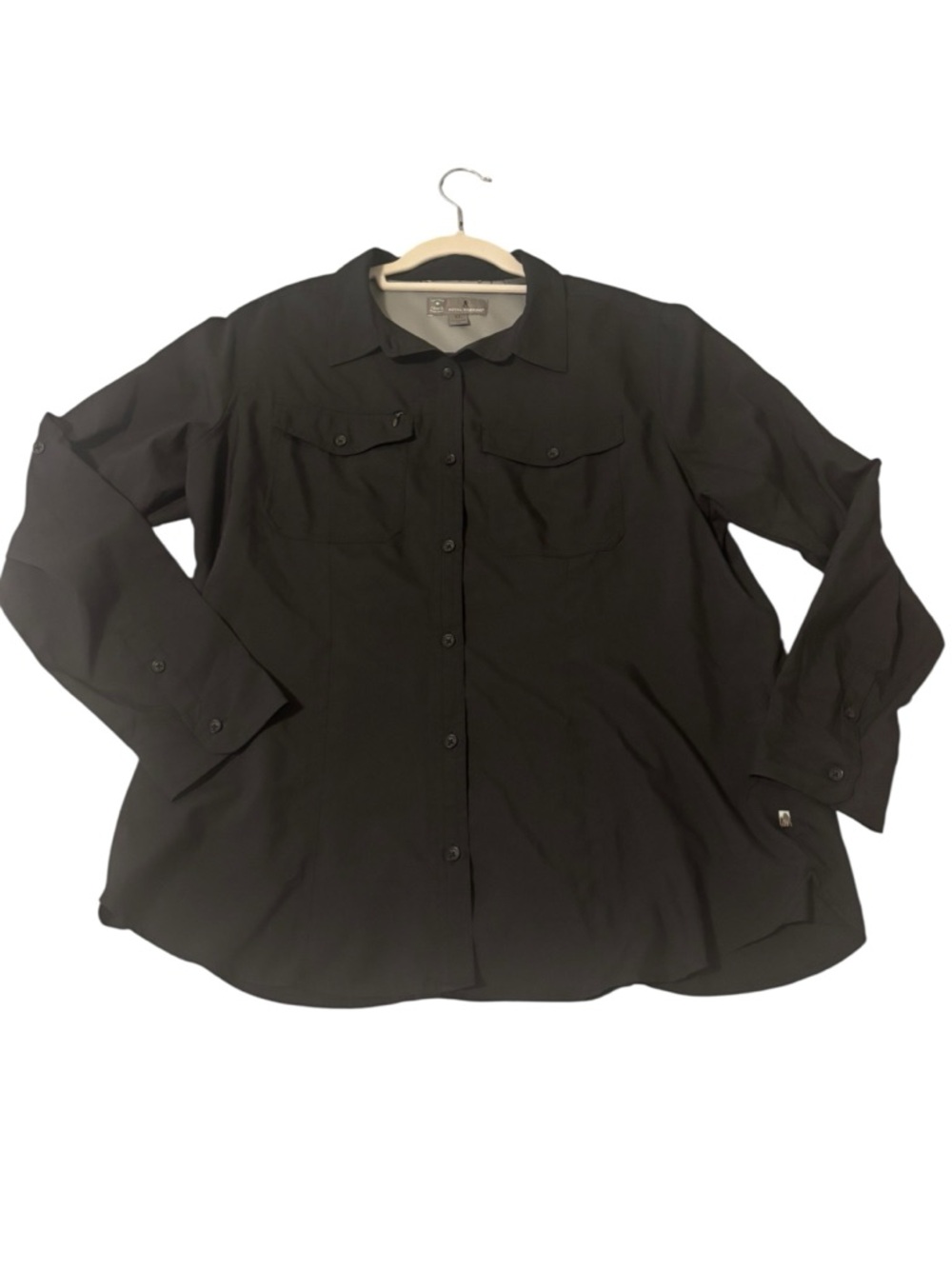Royal Robbins women’s XL Insect Shield technical button down hiking shirt
